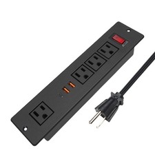 20W USB C Recessed Power Strip, Fast Charge Flush Mount Furniture Outlets,Bui...