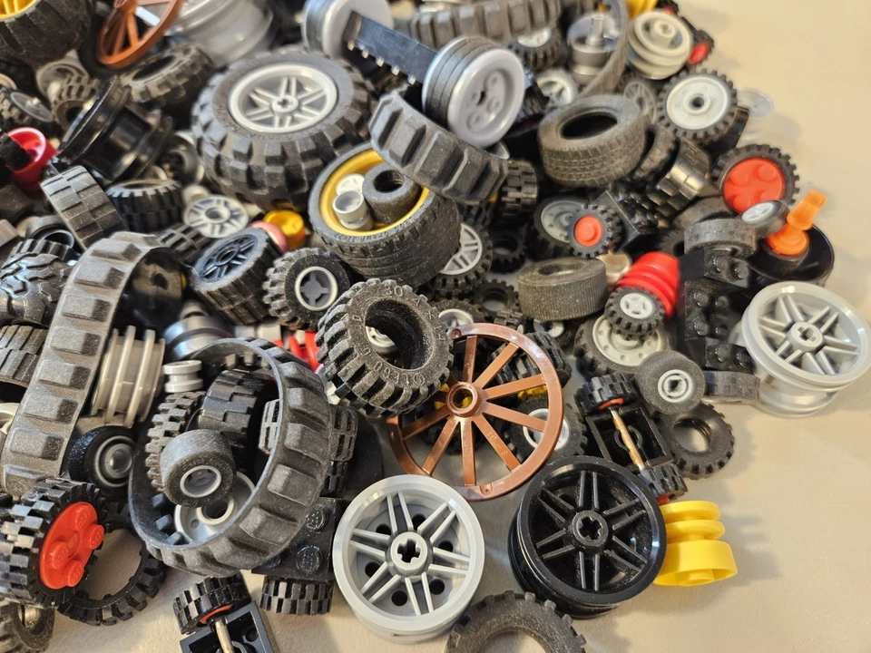 Lote de repuesto 350 piezas de eje de neumático de rueda LEGO surtido de 2,4 lb construcción personalizada Foto 3 de 4
