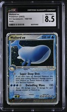 CGC 8.5 Wailord ex 100/100 2003 Tempesta di Sabbia Carta Pokemon Holo Ultra Rara