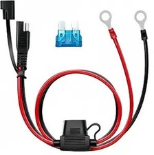 Battery Connector 15AWG 2ft - to O Ring Terminal with 15A Fuses, 2-Pin Quick Dis