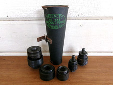 Vintage Greenlee Knockout Punch Set Tool No. 735 in Leather Sheath Made in USA
