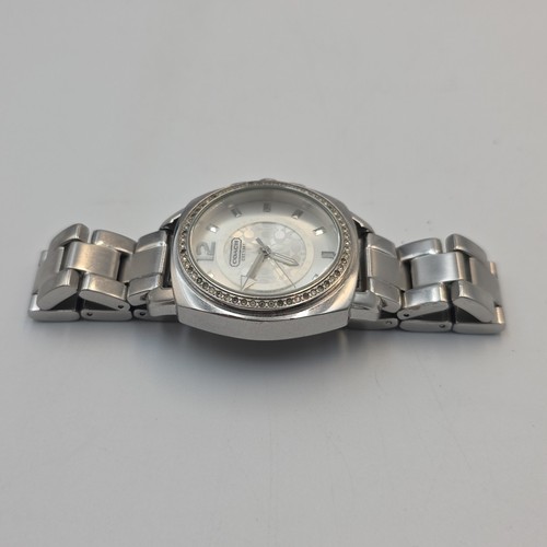 COACH Boyfriend Watch Women’s Brown Silver Case Watch Needs Battery - Picture 8 of 9