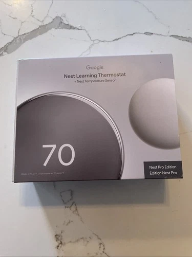 Google Nest Pro Edition Learning Thermostat with Temperature Sensor 4th Gen NEW