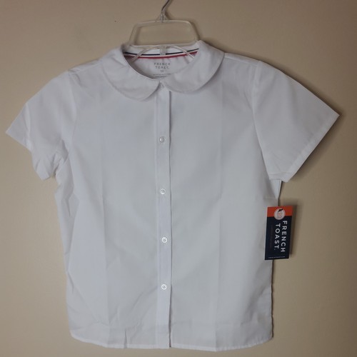 NWT White Peter Pan Blouse, French Toast, Girls 10, S/S, Cotton Blend $16