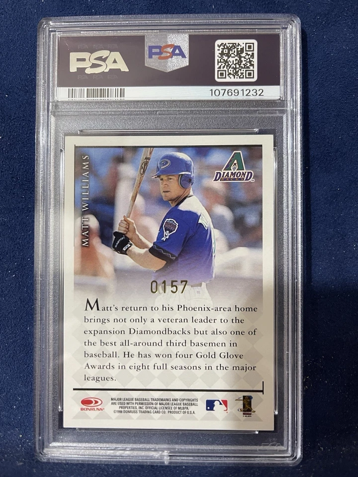 Matt Williams 1998 Donruss Signature PSA 8 - Image 2 of 3