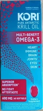 KORI PURE ANTARCTIC KRILL OIL MULTI-BENEFIT OMEGA-3 600MG SUPPLEMENT 60 SOFTGELS