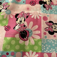 Disney Minnie Mouse Pink Craft Sewing Fabric 44 X 50 NEW