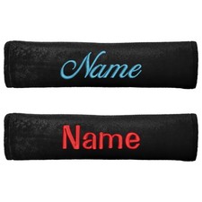 Auto Gurtpolster personalisiert mit Name bestickt – Sicherheitsgurt Polster Paar