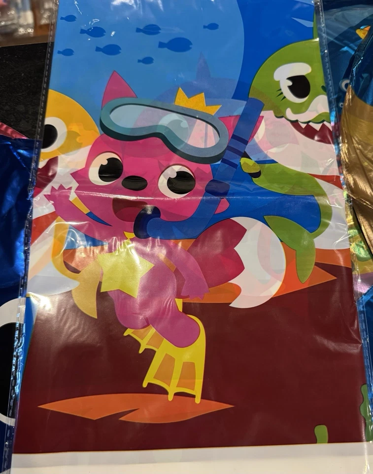 Baby Shark Birthday Balloons Party Set 10 Mylar Balloons Cupcake Toppers - Image 4 of 4