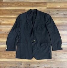 Christian Dior Le Connaisseur Black Wool Blazer Men s 46L Gold Buttons VTG Union