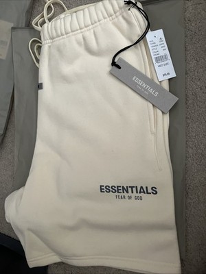 2021 FEAR OF GOD FOG ESSENTIALS SWEAT SHORTS CREAM SIZE M New Tags
