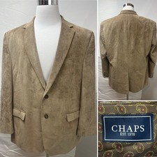 Chaps Ralph Lauren Men's 46R Tan Corduroy Blazer Jacket Sport Coat