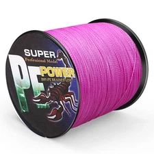 16 Strands 2000m Pink Hollow Braided Fishing Line 20lbs-500lbs Hollow Core