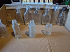 11 Vintage Antique Miniature Glass Medicine Apothecary  Other Bottles EMPTY Lot