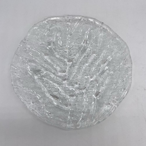 1970s Czech Příroda Nature Leaf Glass Plate Ivo Rozsypal Crystalex Novy Bor - Imagen 3 de 8