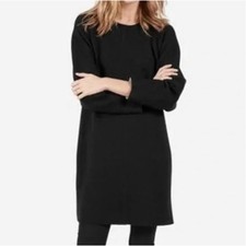 NEW Everlane Scuba Long Sleeve Mini Dress in Black Sz XS