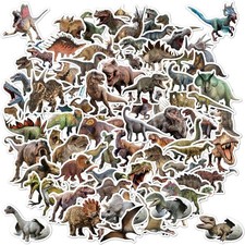 100pcs Jurassic Dinosaur Stickers for Kids Waterproof Vinyl Dino Stickers for Bo