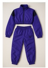 Reebok x Cardi B Tracksuit Set XS Purple Black Cropped Windbreaker Joggers Stree