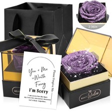 Preserved Real Rose with Hand-Made Glitter in Gift Box, Preserved Flowers, Fo...