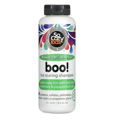 SoCozy Boo! Lice Scaring Shampoo For Kids Hair Scare Away Lice with Tea Tree,...