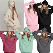 Womens Hoodie Loungewear Pullover Running Sweatshirt Hip-Hop Built-in Eye Mask