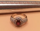Vintage 925 Gold Vermeil Ruby Red CZ Cluster Cocktail Ring Size 8 4G