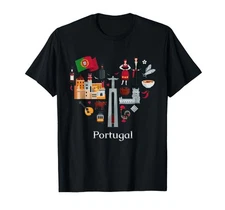 I love Portugal Lisbon Map iconic traditional Souvenir Gift T-Shirt
