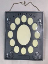 Pewter Metal Photo Frame 'My First Year Birth to 1 Year' 8.5x10.75 Inches