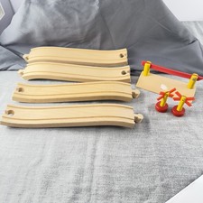 Brio Wood Lot Of Train Tracks, Crossing Guard Barrier Signs Ascending Descending
