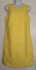BANANA REPUBLIC Sun yellow Poly Crochet Eyelet Floral Short Sheath Dress 8