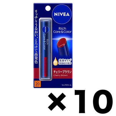 NIVEA Rich Care&Color Lip Stick Cherry Brown 10Pack/2g Kao SPF20 PA++