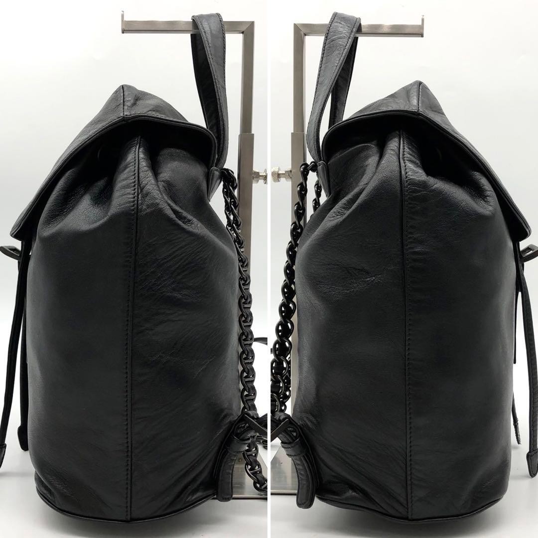 PRADA Drawstring Chain Backpack Bag Rucksack Leat… - image 4
