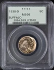 1938 D Buffalo Nickel PCGS MS66 Old Green Holder Denver Mint