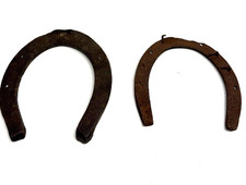 Vintage Lot of 2 Antique Handmade Lucky Horseshoe Collectible