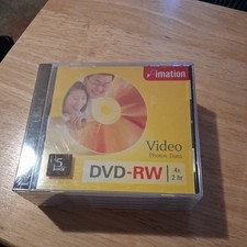 DVD-RW New Sealed Imation Video Data 4x 2 HR 5-Pack Jewel Cases 051122173455