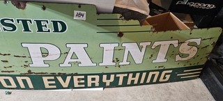 1930 Huge 120x28 Vintage Glidden Paints sign. porcelain enamel on steel.