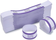 L LIKED Currency Straps Money Bands - Self Sealing Purple 2000 500 PCS