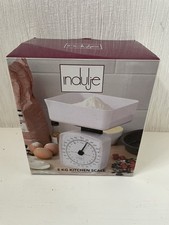 INDULJE 5KG KITCHEN SCALES, NEW IN BOX, HANDY POURING SPOUT ON  MEASURING DISH 