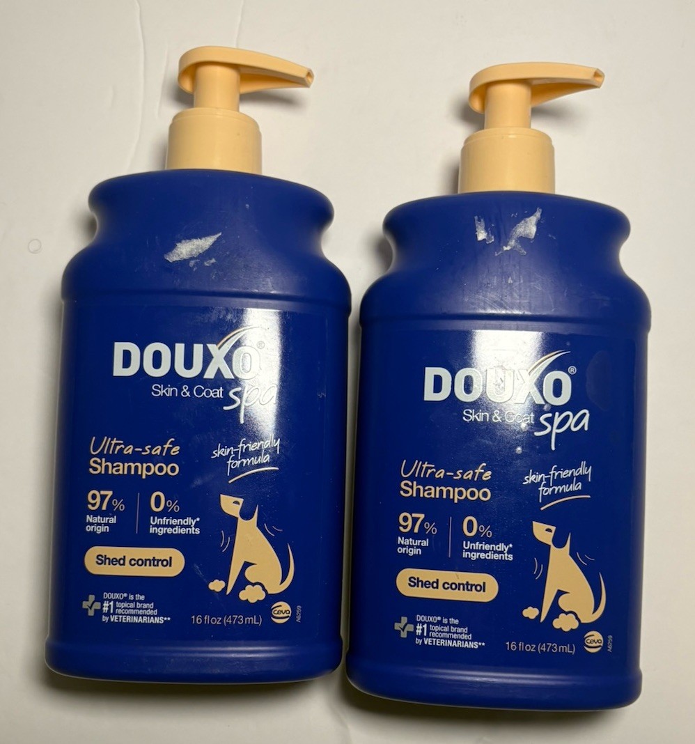 DOUXO Skin & Coat SPA - Ultra-Safe Dog Shed Control Shampoo, 16 fl oz. 2x
