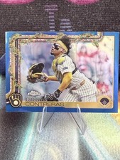 2025 Topps Holiday Blue Refractor /199 Brewers #HC21 William Contreras