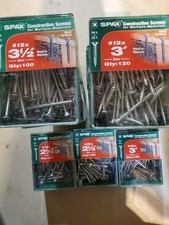 odd lot of Spax Construction Screws  Zinc  multiple sizes , approx 1300 screws .