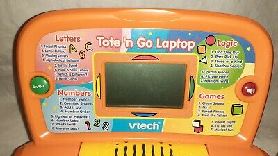 Lot of 2 vtech Tote N Go Laptop Learning System Toys Preschooler Orange &  Pink