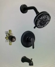 BWE Single Handle 8-Spray Tub, Shower Faucet w/ Diverter - Matte Black - NEW