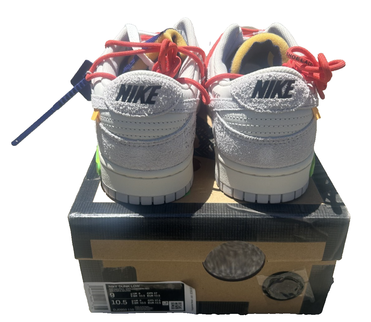 OFF WHITE X NIKE Nike Off White x Dunk Low Lotto 13 di 50 2021 Taglia 9 DJ0950 110