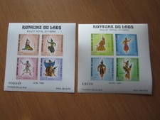 BEAUX BLOCS-FEUILLETS DU LAOS N° 43 + 44 - NEUFS SANS CHARNIERE  (a)
