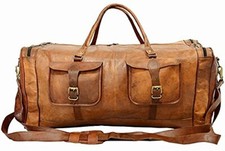 30'' Large Vintage Original Duffel Luggage Durable Weekend Shoulder Dark Brown