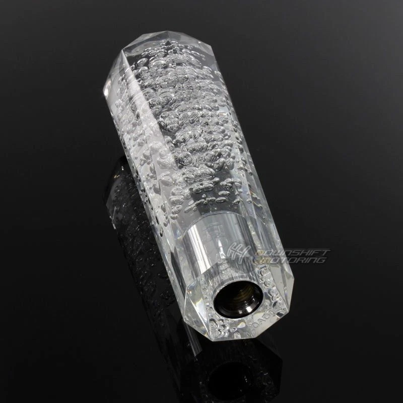 Perilla de cambio manual de burbujas de cristal diamante JDM VIP 150 mm transparente para Infiniti Foto 3 de 4