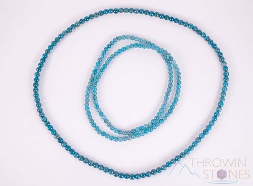Blauer APATIT Kristall Schmuck - Wickelarmband, Perlenkettenarmband, E1625 - Bild 10 von 10