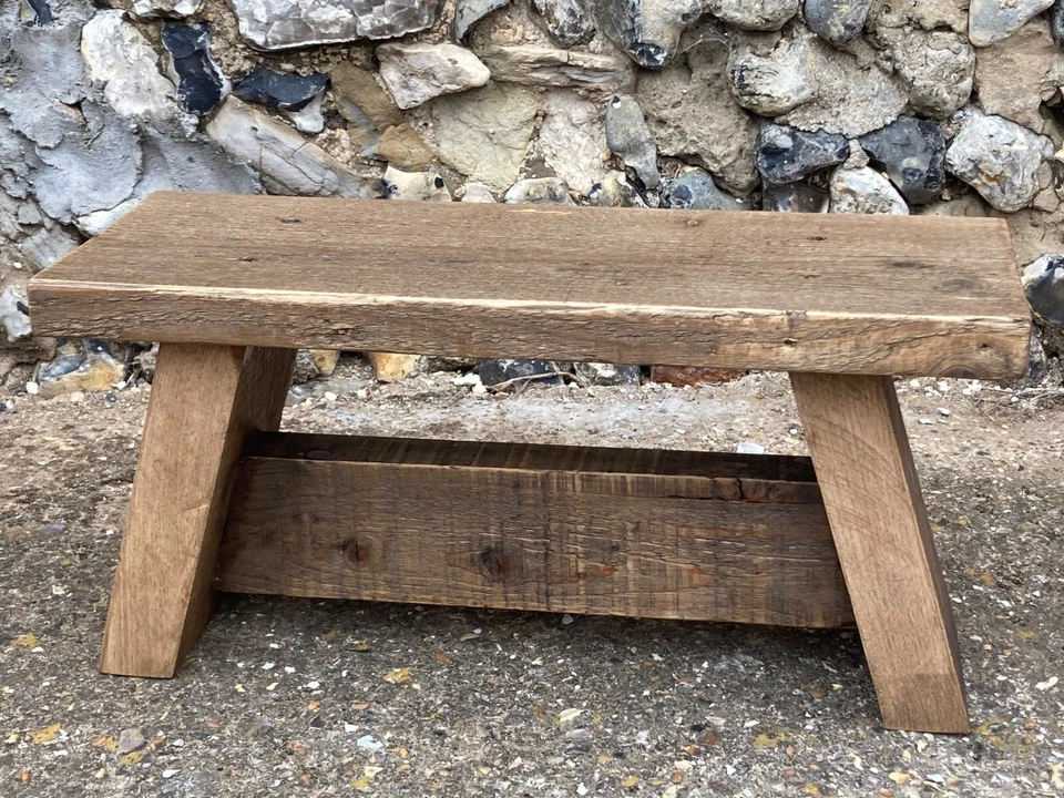 Wooden step stool - rustic, reclaiimed wood - Image 3 of 4