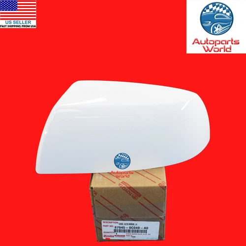 GENUINE TOYOTA SEQUOIA TUNDRA LEFT WHITE 040 OUTER MIRROR COVER 87945-0C040-A0